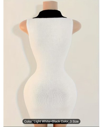 New Age-Reducing Women'S Dress with a Unique Color-Block Design,