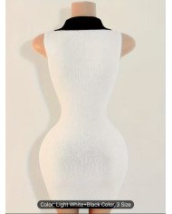 New Age-Reducing Women'S Dress with a Unique Color-Block Design,