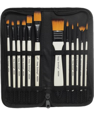 Striped coloring brush set (12 pieces)