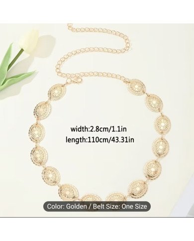 High-end Vintage Women's Golden Waist Chain: Suitable for Daily Wear, Banquets, and Various Formal