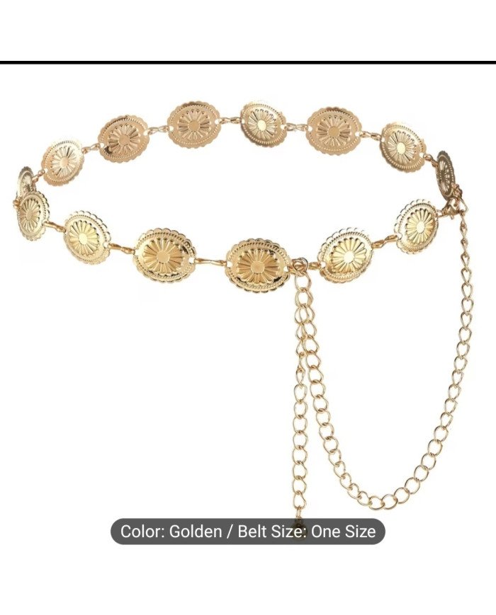 High-end Vintage Women's Golden Waist Chain: Suitable for Daily Wear, Banquets, and Various Formal