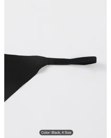 Women's Sexy Black Slim-fit Comfortable Breathable Panties with Playful Pink Lip Print,