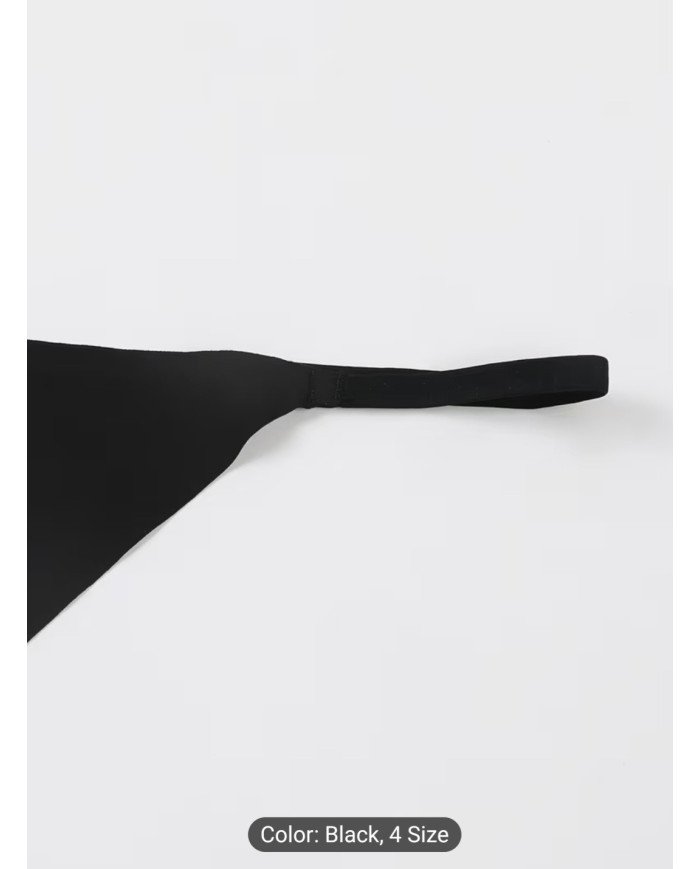 Women's Sexy Black Slim-fit Comfortable Breathable Panties with Playful Pink Lip Print,