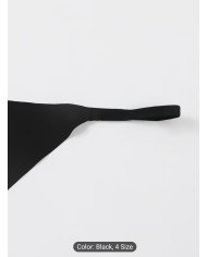 Women's Sexy Black Slim-fit Comfortable Breathable Panties with Playful Pink Lip Print,