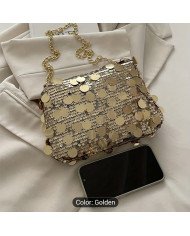 Bling Sequin Crossbody Bag with Detachable Strap & Zipper Closure - Sparkling Shoulder Purse Suitable