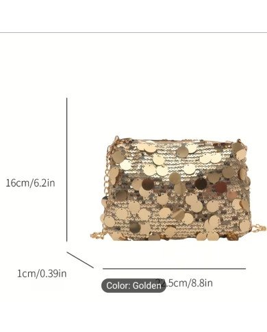 Bling Sequin Crossbody Bag with Detachable Strap & Zipper Closure - Sparkling Shoulder Purse Suitable