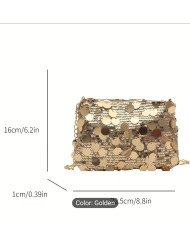 Bling Sequin Crossbody Bag with Detachable Strap & Zipper Closure - Sparkling Shoulder Purse Suitable