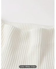 Ladies' white off-the-shoulder long-sleeved sweater, elastic slim and simple casual sweater.