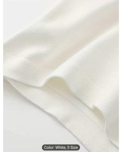 Ladies' white off-the-shoulder long-sleeved sweater, elastic slim and simple casual sweater.