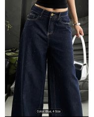 Simple Wide-Leg Washed Ultra-Long Floor-Length Women's Denim Wide-Leg Pants for People Over 175cm