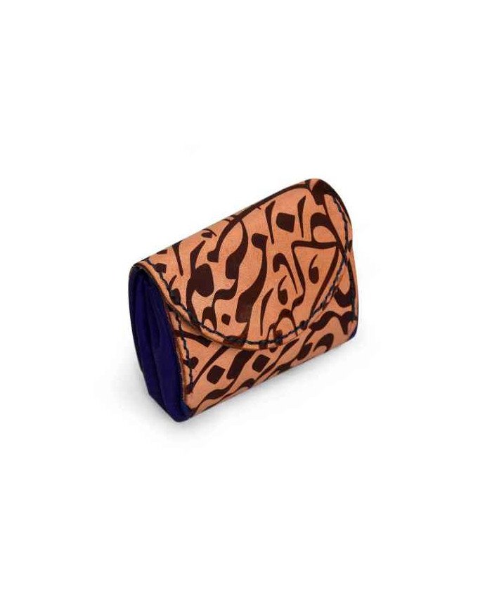 Leather Handmade Port Monet with Arabic calligraphy