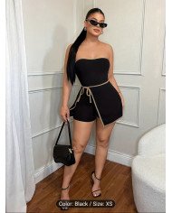 Women'S Color-Blocked Strapless Jumpsuit, Suitable for Casual And Work Attire