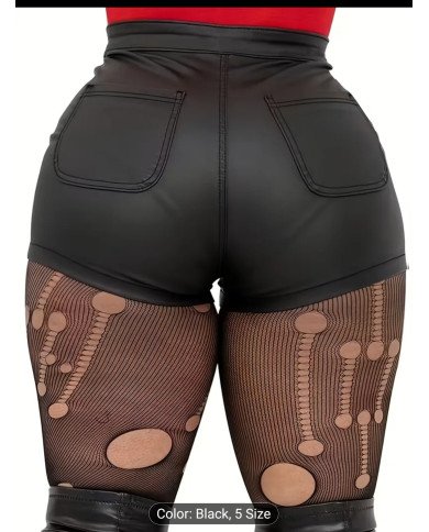 "Women's Solid Color Street-Style Sexy Coated Shorts"