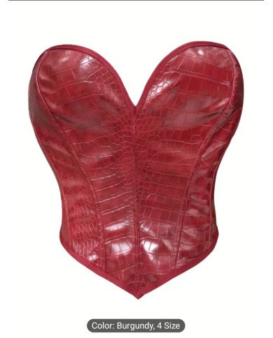 Women'S Vintage-Inspired Crocodile-Patterned Corset Top -