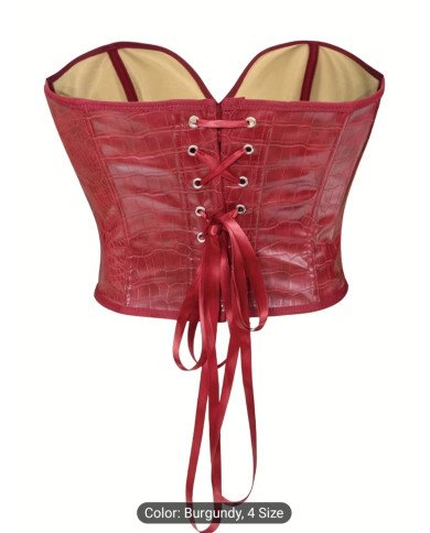 Women'S Vintage-Inspired Crocodile-Patterned Corset Top -