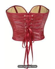 Women'S Vintage-Inspired Crocodile-Patterned Corset Top -