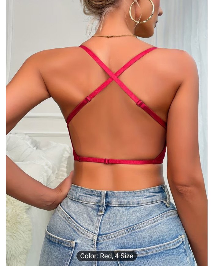 A Seamless, Comfortable Deep V Bra Designed for Enhancing Small Breasts, Featuring