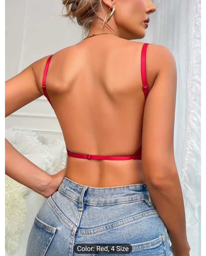 A Seamless, Comfortable Deep V Bra Designed for Enhancing Small Breasts, Featuring