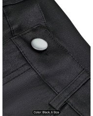 Women's Stretch Imitation Denim Coated Flare Pants -