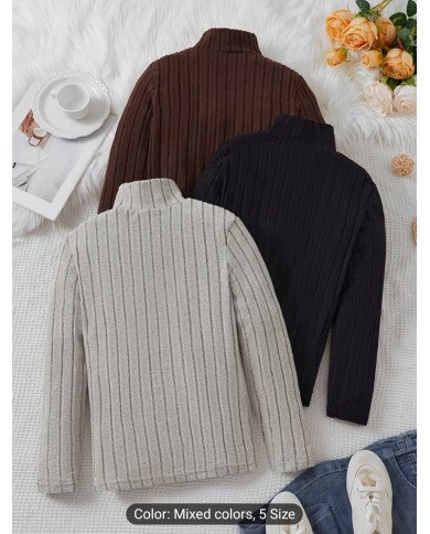 One-Pack of Boys' Striped and Solid Long-Sleeve Sweaters