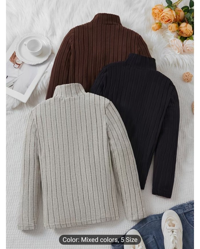 One-Pack of Boys' Striped and Solid Long-Sleeve Sweaters