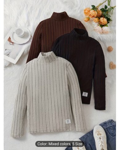 One-Pack of Boys' Striped and Solid Long-Sleeve Sweaters