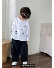 Boys' Cargo Pants with Utility Pockets - Loose-Fit Pants, Beltless Design & Full-Length