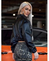 Women'S Off-Shoulder Front Flap Pocket Loose Fit Jacket - Casual Street Style, Long