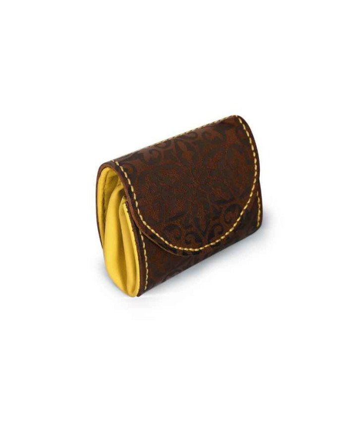 Leather Handmade Port Monet with Decorative Pattern