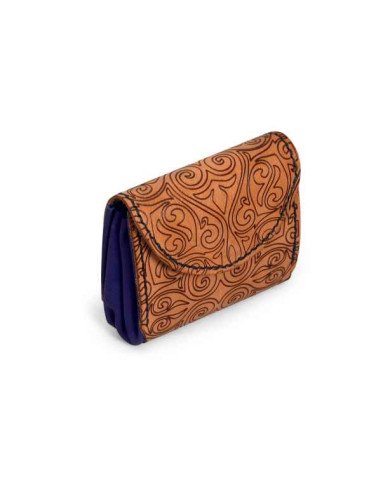 Leather Handmade Port Monet with Decorative Pattern