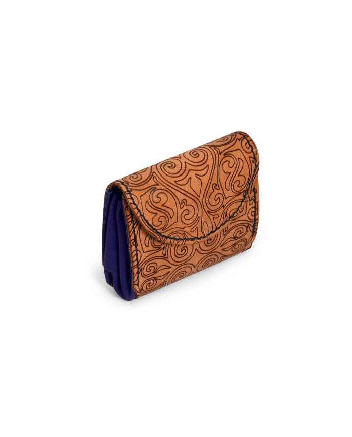 Leather Handmade Port Monet with Decorative Pattern