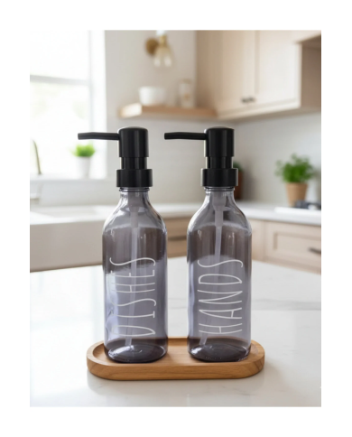 Glass bottle dish soap dispenser