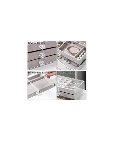 Clear Acrylic Jewelry Storage Box of 3 Drawers