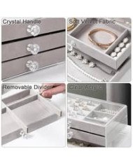 Clear Acrylic Jewelry Storage Box of 3 Drawers