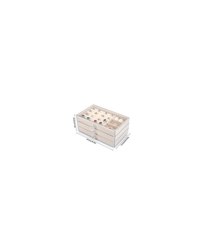 Clear Acrylic Jewelry Storage Box of 3 Drawers