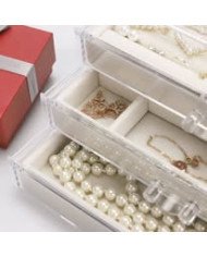 Clear Acrylic Jewelry Storage Box of 3 Drawers