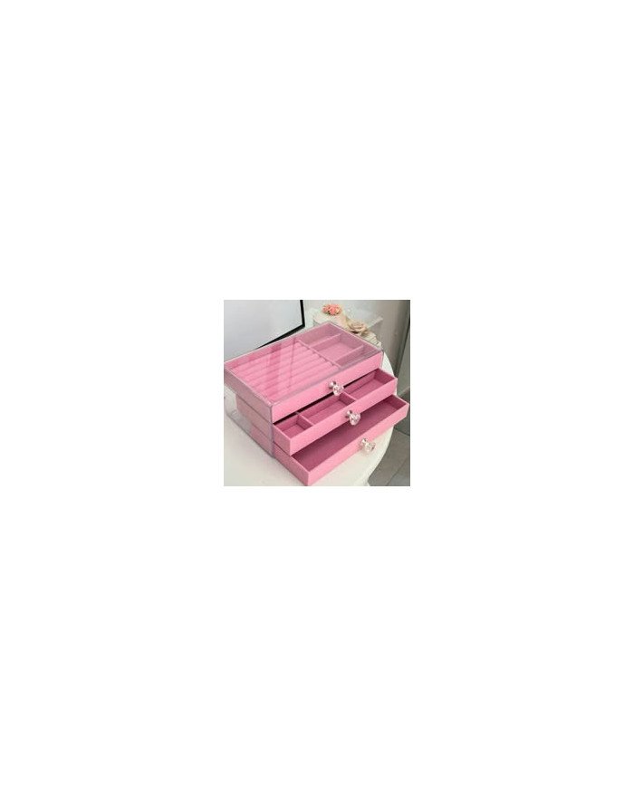 Clear Acrylic Jewelry Storage Box of 3 Drawers