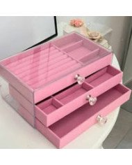 Clear Acrylic Jewelry Storage Box of 3 Drawers