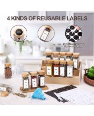 Glass Jar Set for Spices With Labels