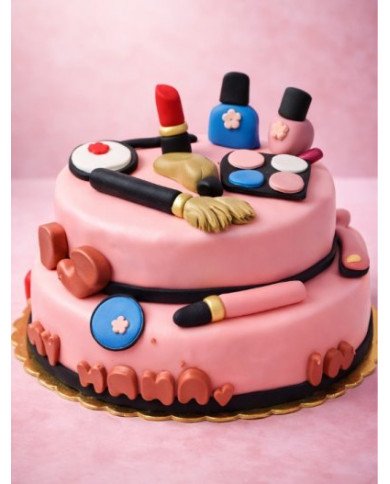 Luxury Fashionable Make up girly birthday cake 🎂
