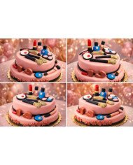 Luxury Fashionable Make up girly birthday cake 🎂