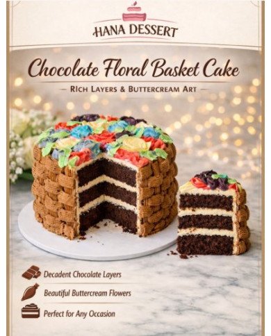 Chocolate floral basket cake 🎂