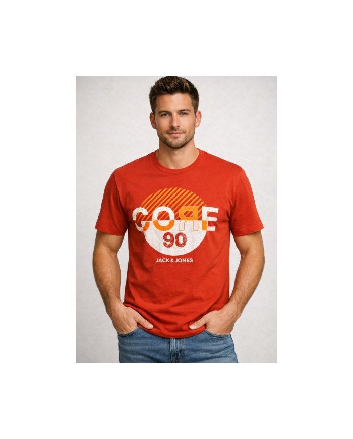 🔥 Jack & Jones CORE 90 – Men’s Red Graphic Tee