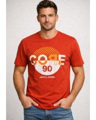 🔥 Jack & Jones CORE 90 – Men’s Red Graphic Tee