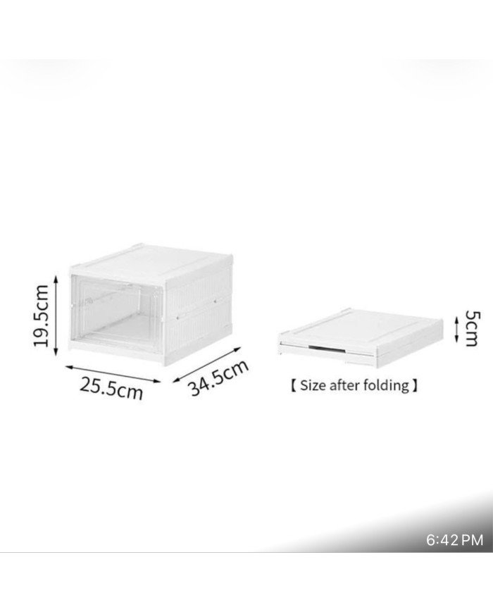 stackable modular shoe storage cabinet — clear-front, drop-down shoe organizer box