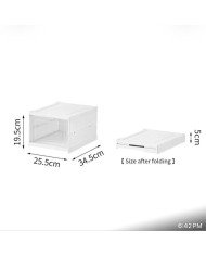 stackable modular shoe storage cabinet — clear-front, drop-down shoe organizer box